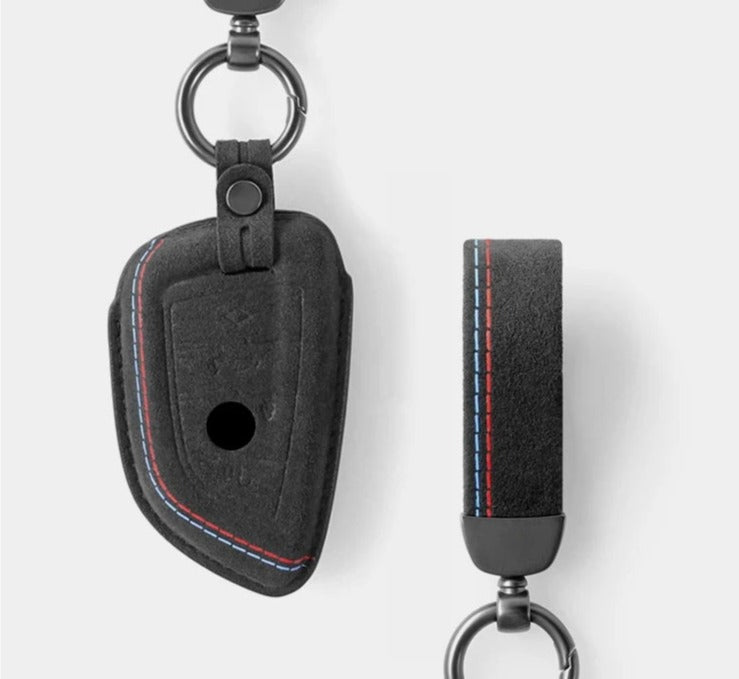 ALCANTARA KEY CASE / KEYCHAIN FOR E90 / E92 / F22 / F30 / F32 / F10 / G20 / G22 / G42 BMW 2 / 3 / 4 / 5 / 6 / 7 / 8 SERIES