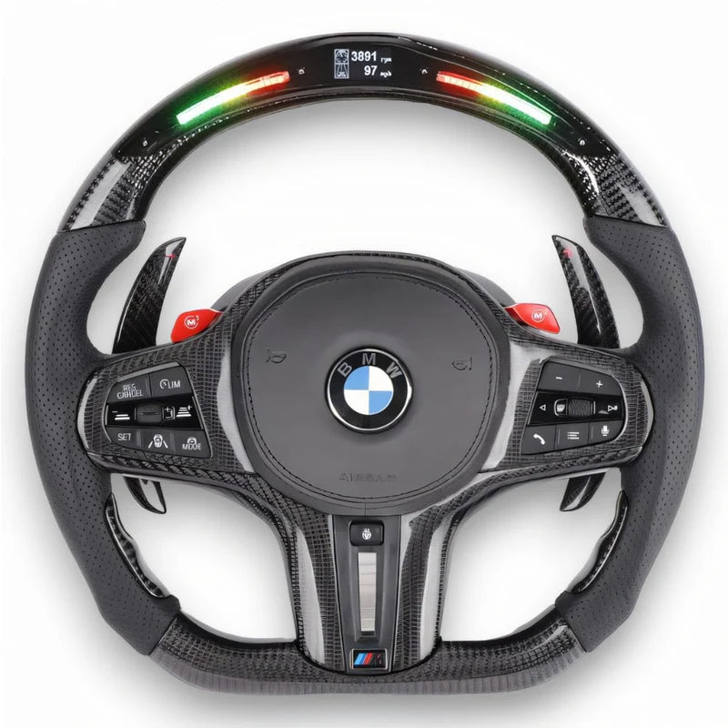 Custom LED Carbon Fiber Steering Wheel for All G Chassis Models - G20 / G22 / G30 / G42 / G80 / G82 / G87 / G Series / BMW 2 Series 3 Series 4 Series 5 Series M3 M4