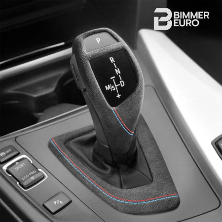 ALCANTARA INTERIOR GEAR SHIFTER COVER TRIM W/ STITCHING FOR F20 / F21 / F22 BMW 2 SERIES