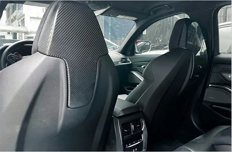 Carbon Fiber Headrest Seat Back Cover Interior Trim for G80 / G82 / G87 BMW M2 M3 M4