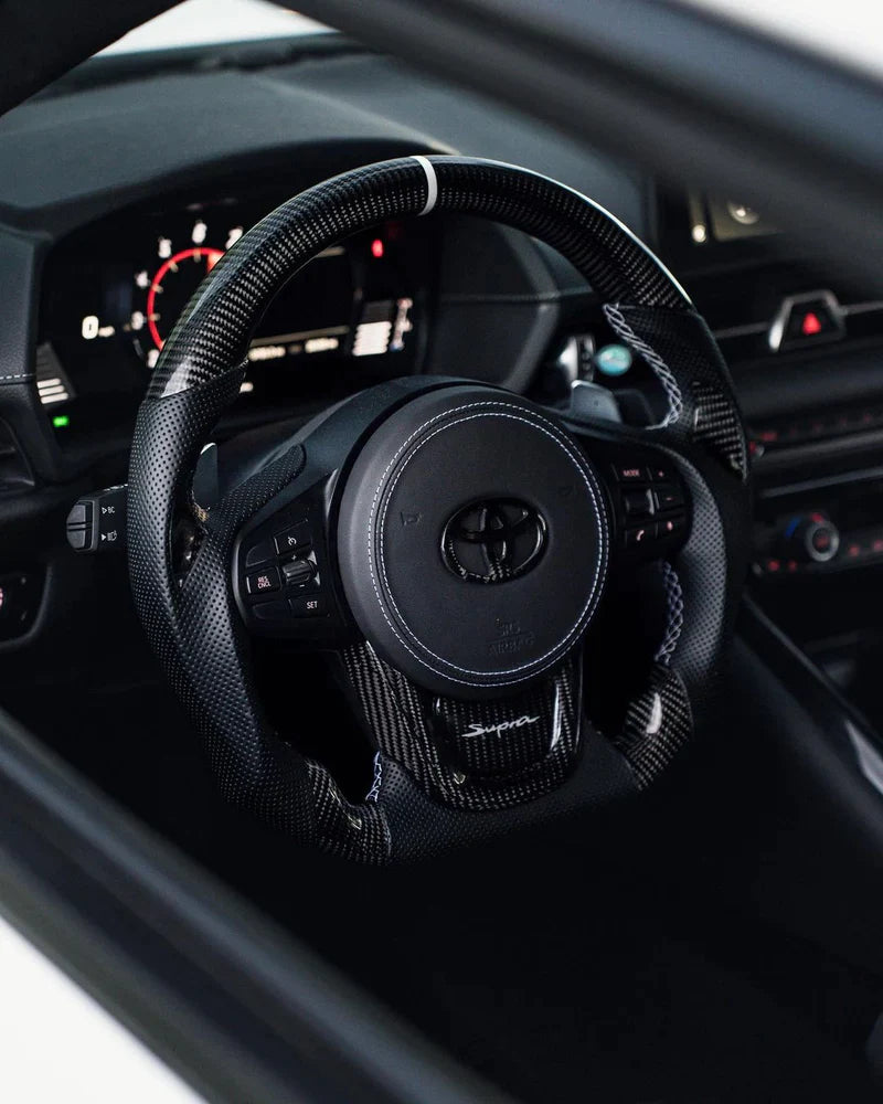 Custom Carbon Fiber LED Steering Wheel for A90 Toyota Supra MK5