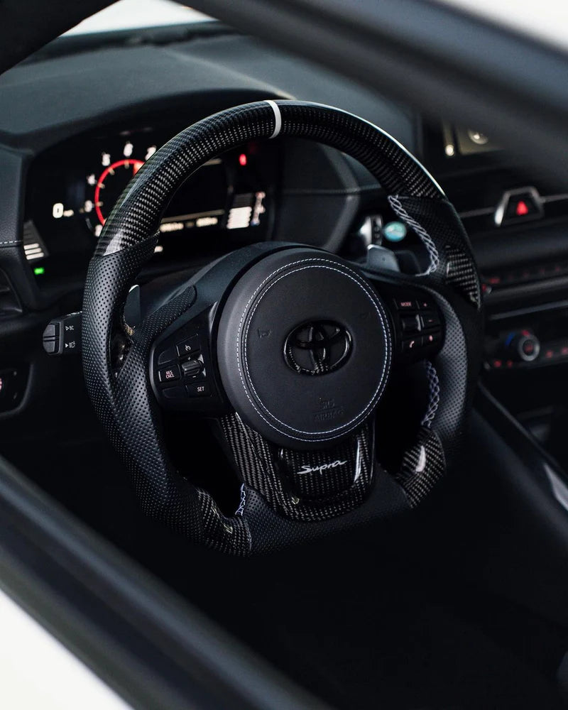Custom Carbon Fiber LED Steering Wheel for A90 Toyota Supra MK5