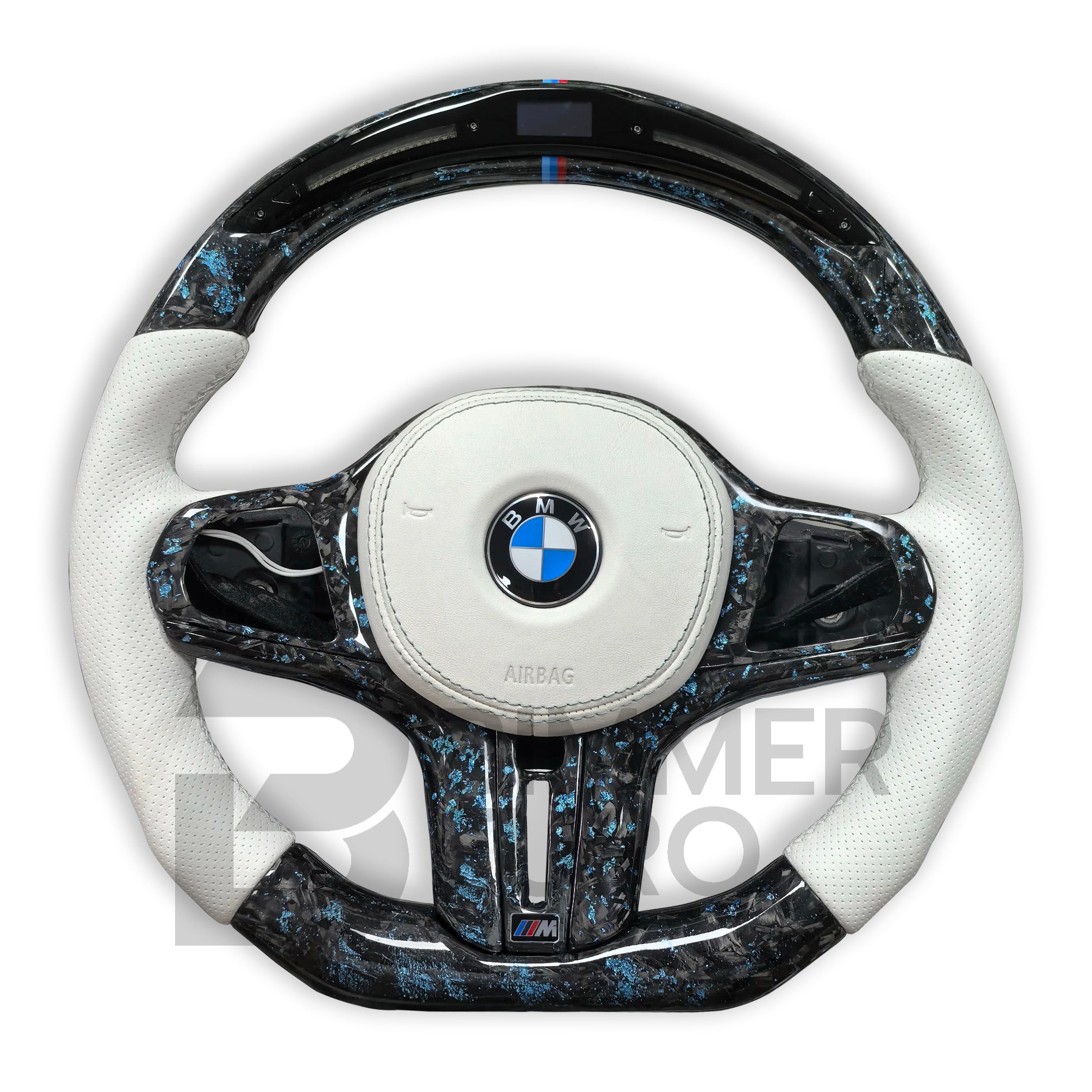 Custom LED Carbon Fiber Steering Wheel for All G Chassis Models - G20 / G22 / G30 / G42 / G80 / G82 / G87 / G Series / BMW 2 Series 3 Series 4 Series 5 Series M3 M4