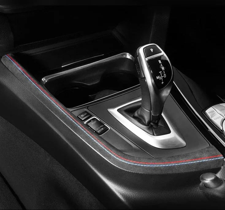 ALCANTARA / CARBON FIBER LEATHER CENTER CONSOLE INTERIOR TRIM FOR F30 / F32 / F34 / F36 BMW 3 / 4 SERIES