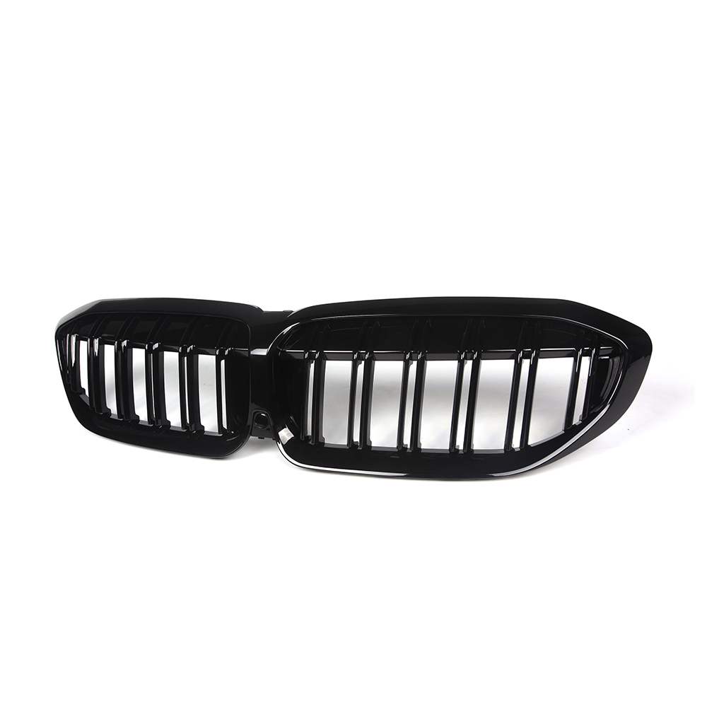 ABS Double Slat Gloss Black Front Grille For G20 / G28 BMW 3 Series 330i M340i